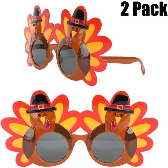Thanksgiving Turkey Sunglasses Props 2 Pack Cartoon Eyeglasses Party Favors main image 6